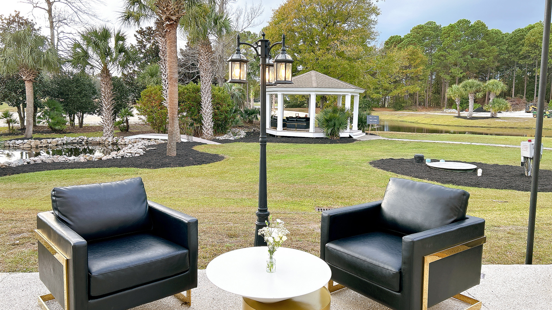 Gazebo and surrounding outdoor gathering space at Sea Trail