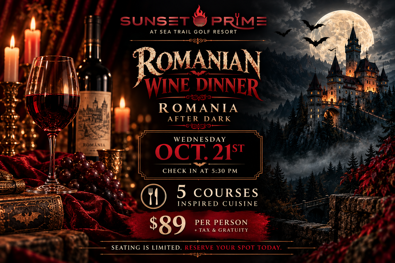 Events@ Sea Trail Golf Resort-Sunset Prime-Wine Dinner
